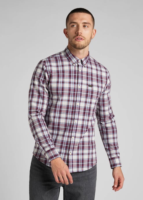 Lee - LEE BUTTON DOWN VELVET BEET - Image 2