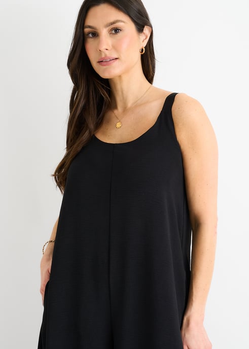Zwart Air Flow Jumpsuit met bandjes en wijde pijpen - Image 2