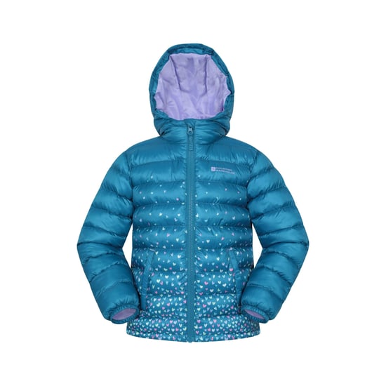 Mountain Warehouse Kinder/Kinder Seizoenen Watercolour Gewatteerde Jas (Teal) - Image 1