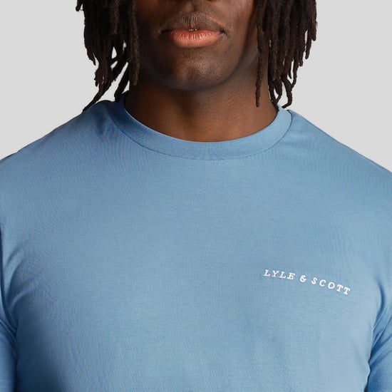 Lyle Scott geborduurd logo Riveria blauw T-shirt - Image 4