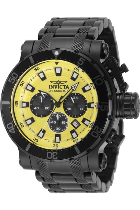 Invicta Coalition Forces 49229 Heren Horloge - Quartz Uurwerk - Roestvrij Staal met Gele Wijzerplaat - 52mm - Image 1