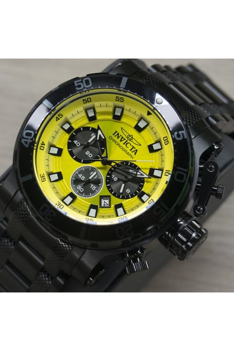 Invicta Coalition Forces 49229 Heren Horloge - Quartz Uurwerk - Roestvrij Staal met Gele Wijzerplaat - 52mm - Image 3