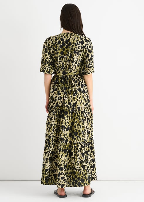 Groene dierenprint wikkel maxi jurk - Image 4