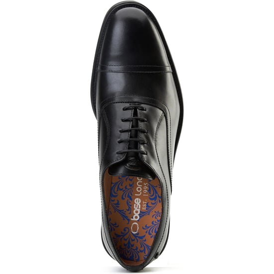 Base London Leren Heren zwarte Oxford schoenen met revers - Image 4