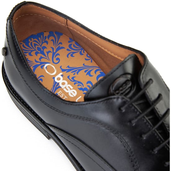 Base London Leren Heren zwarte Oxford schoenen met revers - Image 6