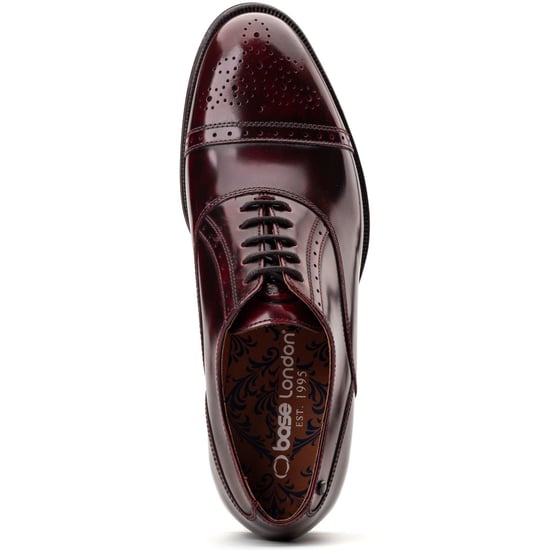 Base London Franklin Leren Heren Bordo Oxford Schoenen - Image 4