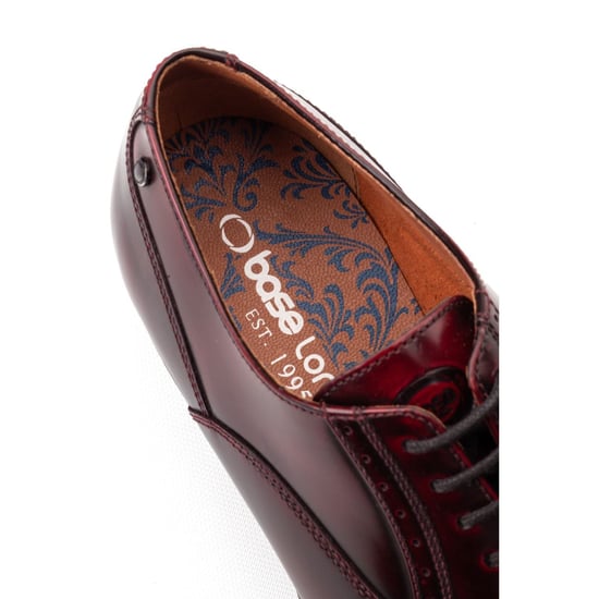 Base London Franklin Leren Heren Bordo Oxford Schoenen - Image 6