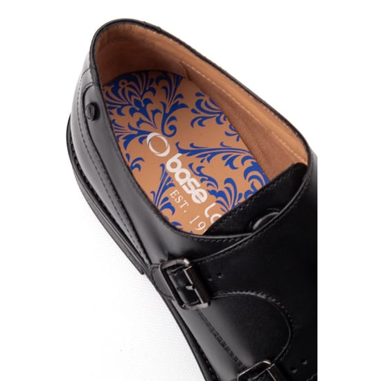 Base London Taper Leren Zwarte Dubbele Monk Schoenen voor Mannen - Image 6