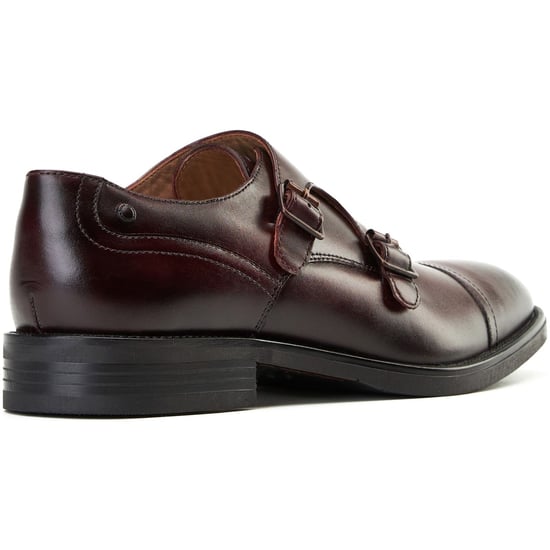Base London Taper Lederen Mannen Bordo Dubbele Monk Schoenen - Image 2