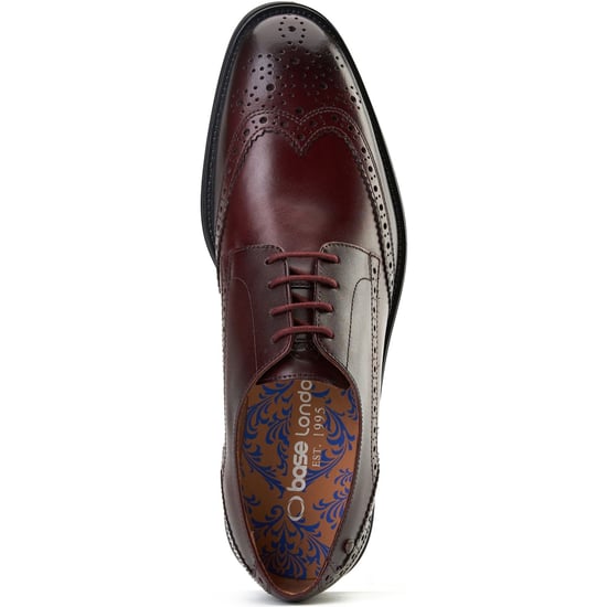 Base London Pocket Leren Herenschoenen Bordo Brogues - Image 4
