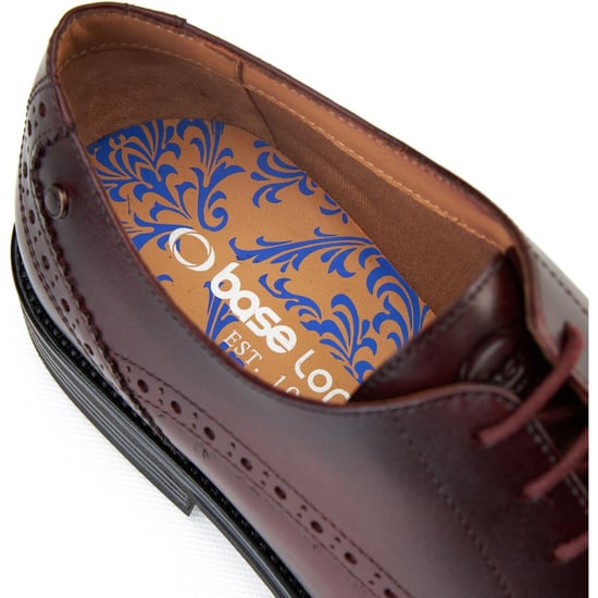 Base London Pocket Leren Herenschoenen Bordo Brogues - Image 6