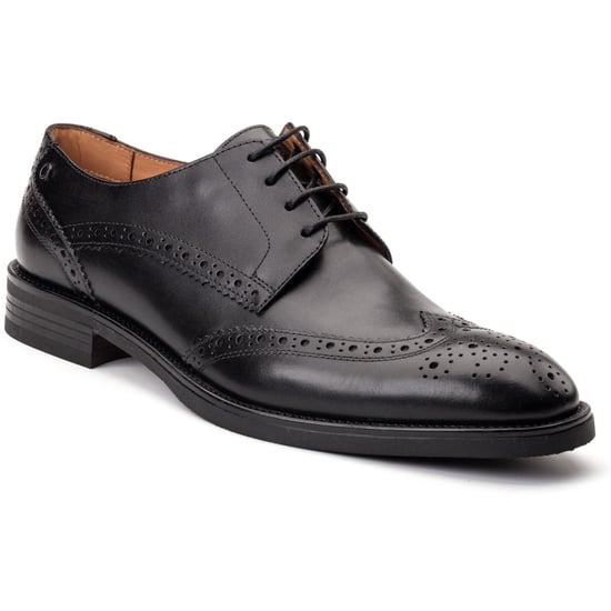Base London Pocket Leren Heren Zwarte Brogues Schoenen - Image 1
