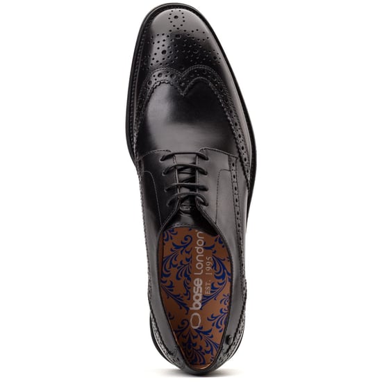Base London Pocket Leren Heren Zwarte Brogues Schoenen - Image 4