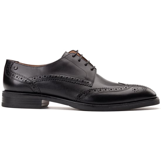 Base London Pocket Leren Heren Zwarte Brogues Schoenen - Image 5