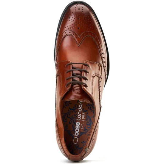 Base London Bell Leren Herenbrandschoenen In Verbrande Tan Kleur - Image 4