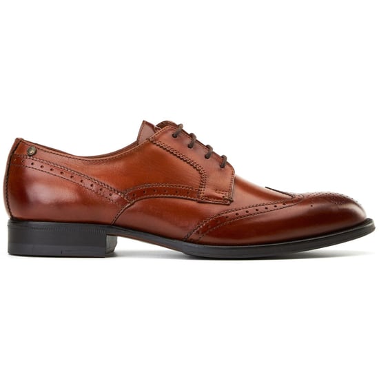 Base London Bell Leren Herenbrandschoenen In Verbrande Tan Kleur - Image 5