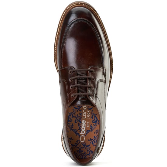 Base London Surrey Lederen Heren Burnt Brown Brogues Schoenen - Image 4