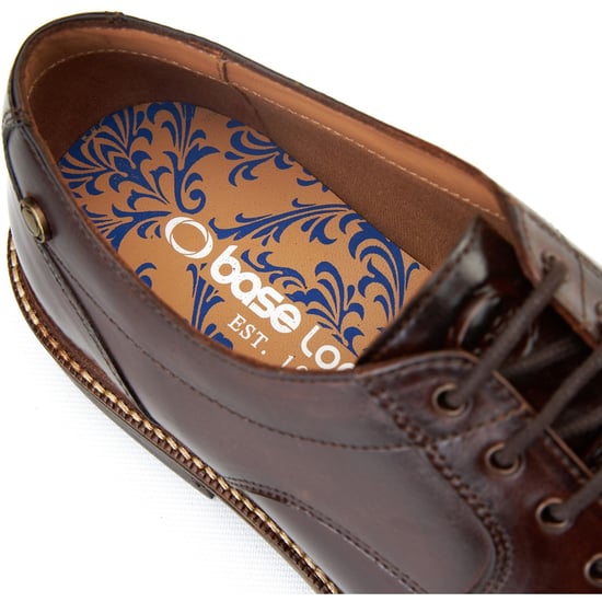 Base London Surrey Lederen Heren Burnt Brown Brogues Schoenen - Image 6