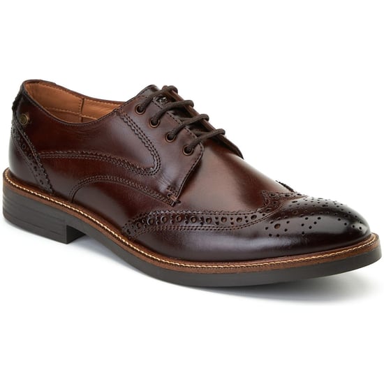Base London York Leren Heren Bruine Brogues Schoenen - Image 1