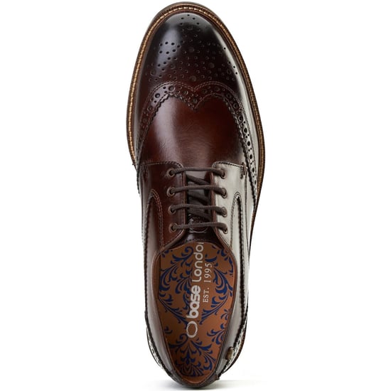 Base London York Leren Heren Bruine Brogues Schoenen - Image 4