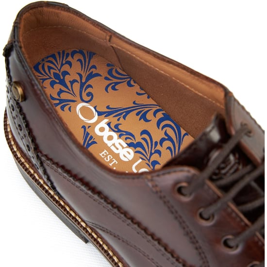 Base London York Leren Heren Bruine Brogues Schoenen - Image 6