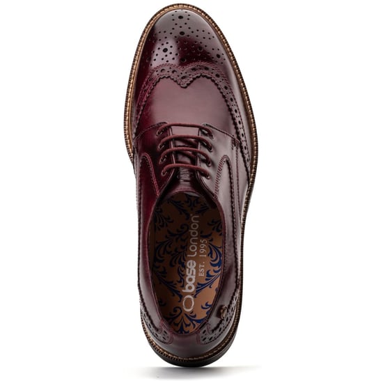 Base London York Leren Mannen Bordo Brogue Schoenen - Image 4