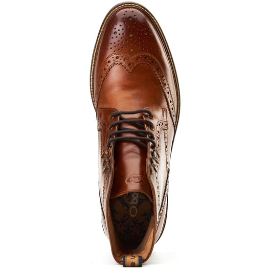 Base London Bristol Leren Herenbrandschoenen In Verbrande Tan Kleur - Image 4