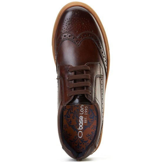 Base London Clapton Leren Heren Bruine Brogues Schoenen - Image 4