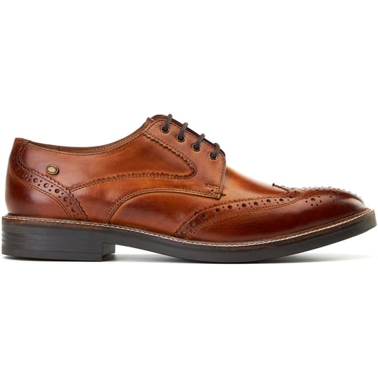 Base London York Leren Heren Brogue Schoenen in Geverfde Tan - Image 5