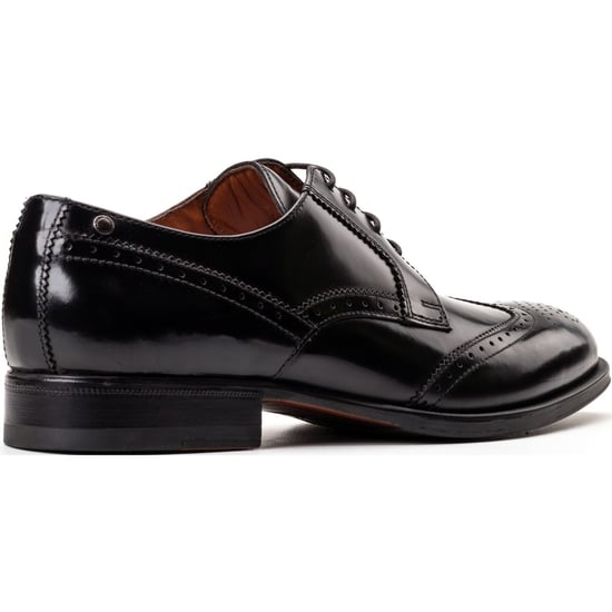 Base London Bell Heren Zwart Lederen Brogues Schoenen - Image 2
