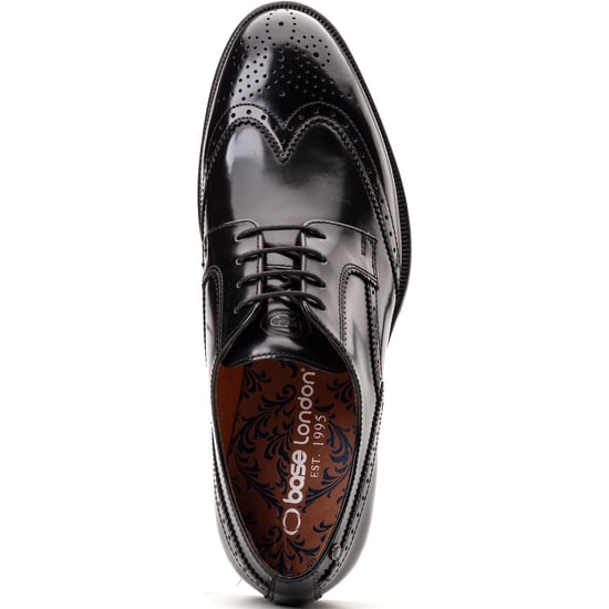 Base London Bell Heren Zwart Lederen Brogues Schoenen - Image 4