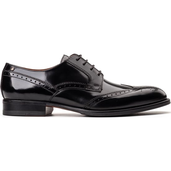 Base London Bell Heren Zwart Lederen Brogues Schoenen - Image 5