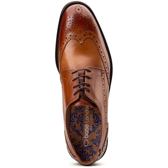 Base London Pocket Leren Heren Tan Brogue Schoenen - Image 4