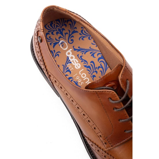 Base London Pocket Leren Heren Tan Brogue Schoenen - Image 6