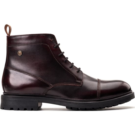 Base London Boulton Leren Heren Bordo Enkellaarzen - Image 5
