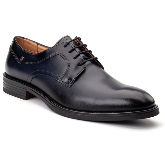 Base London Mouw Leren Heren Marineblauwe Veterschoenen - Image 1
