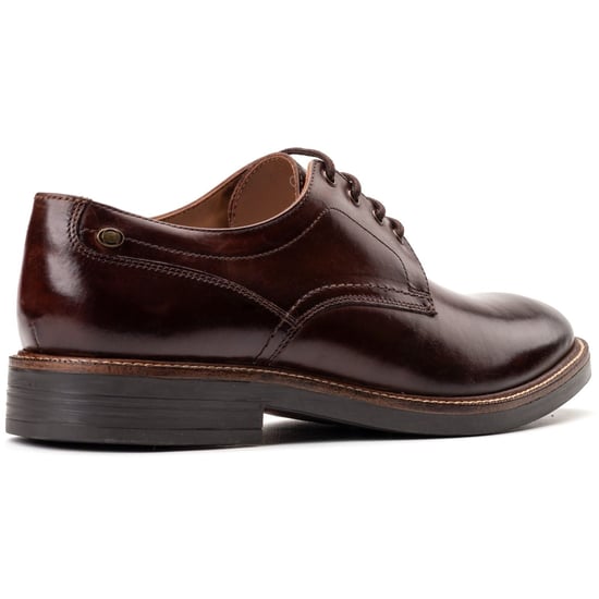 Base London Durham Leren Heren Veterschoenen in Verbrand Bruin - Image 2