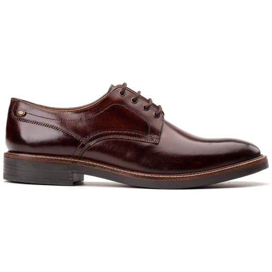 Base London Durham Leren Heren Veterschoenen in Verbrand Bruin - Image 5