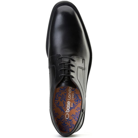 Base London Mouw Leren Heren Zwarte Veterschoenen - Image 4
