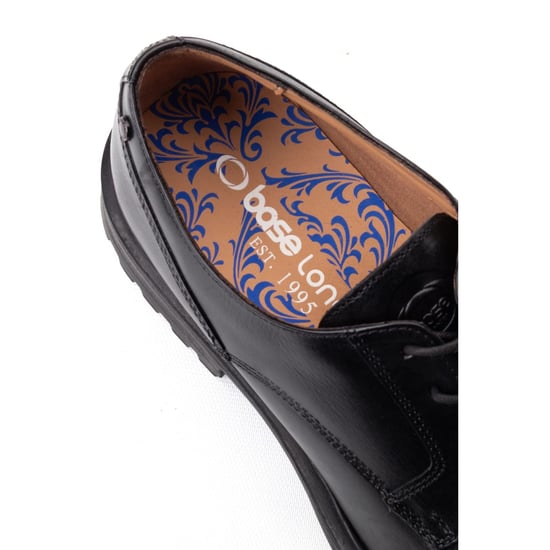 Base London Locke Leren Heren Zwarte Veterschoenen - Image 6