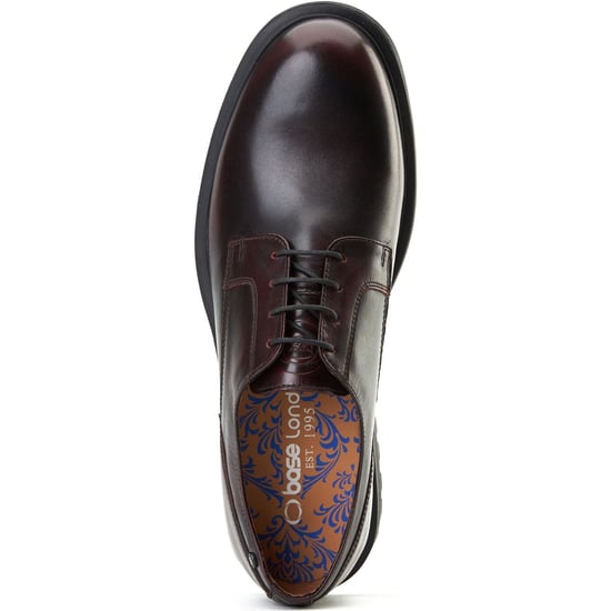 Base London Locke Leren Herenschoenen Bordo met Veters - Image 4