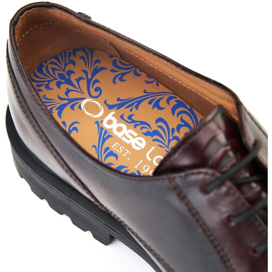 Base London Locke Leren Herenschoenen Bordo met Veters - Image 6