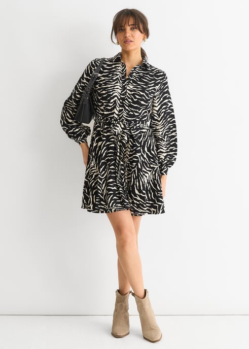 Mono zebra shirt met riem - Image 1