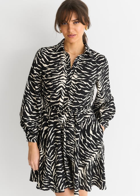 Mono zebra shirt met riem - Image 2