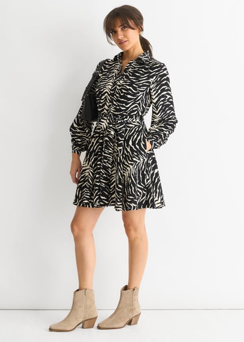 Mono zebra shirt met riem - Image 3