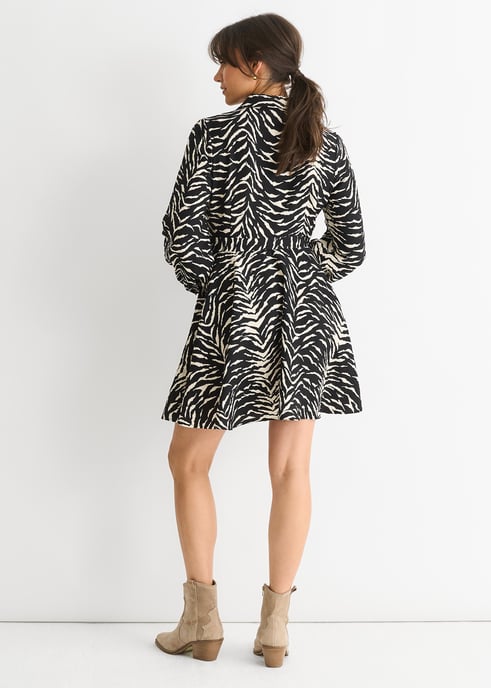 Mono zebra shirt met riem - Image 4