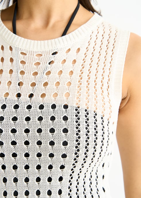Witte gebreide bodycon midi-jurk - Image 2