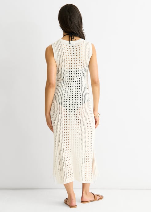 Witte gebreide bodycon midi-jurk - Image 4