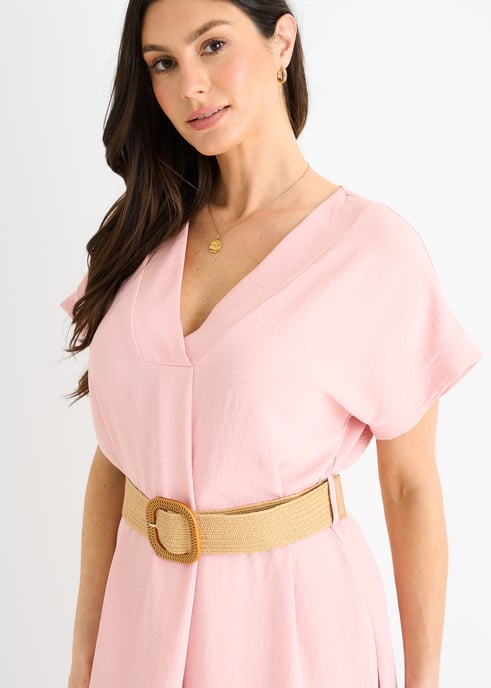 Blush Air Flow oversized jurk met ceintuur - Image 2