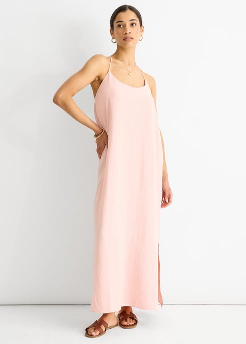Blush Strappy Airflow oversized jurk met gekruiste rug - Image 1